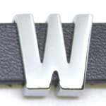 CHROM-Schiebebuchstabe "W" 14mm